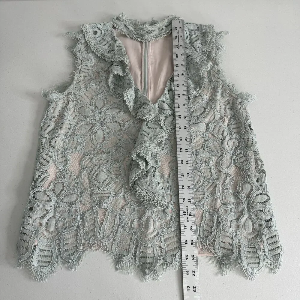 Alexis Women Skirt Set Small Blue Pastel Lace Midi Ruffle Fairy Dainty Whimy Y2K - Picture 13 of 16